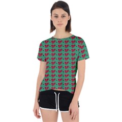 Evil Heart Graffiti Pattern Open Back Sport Tee