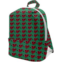 Evil Heart Graffiti Pattern Zip Up Backpack