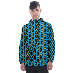 0059 Comic Head Bothered Smiley Pattern Men s Front Pocket Pullover Windbreaker by DinzDas