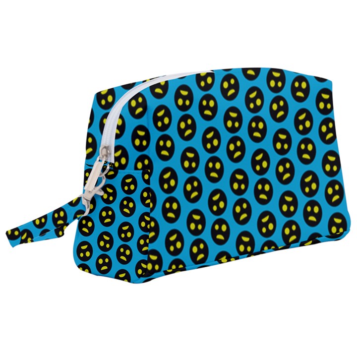 0059 Comic Head Bothered Smiley Pattern Wristlet Pouch Bag (Large)