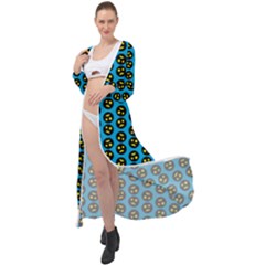 0059 Comic Head Bothered Smiley Pattern Maxi Chiffon Beach Wrap by DinzDas