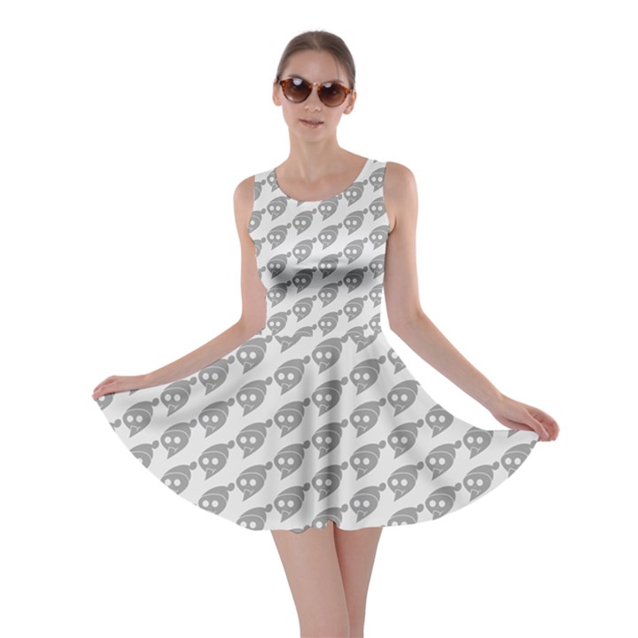 Comic Head Skull Hat Pattern 2 Skater Dress