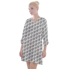 Comic Head Skull Hat Pattern 2 Open Neck Shift Dress by DinzDas