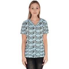 Mountain Bike - Mtb - Hardtail And Dirt Jump Women s V-neck Scrub Top by DinzDas