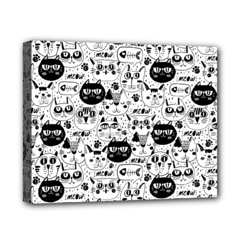 Cute Cat Faces Pattern Canvas 10  X 8  (stretched) by TastefulDesigns