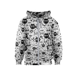 Cute Cat Faces Pattern Kids  Zipper Hoodie by TastefulDesigns