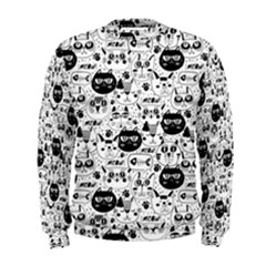 Cute Cat Faces Pattern Men s Sweatshirt