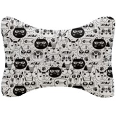 Cute Cat Faces Pattern Seat Head Rest Cushion by TastefulDesigns