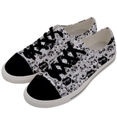 Cute Cat Faces Pattern Men s Low Top Canvas Sneakers by TastefulDesigns