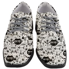 Cute Cat Faces Pattern Women Heeled Oxford Shoes by TastefulDesigns