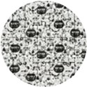 Cute Cat Faces Pattern Wooden Puzzle Round View1