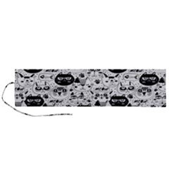 Cute Cat Faces Pattern Roll Up Canvas Pencil Holder (l) by TastefulDesigns