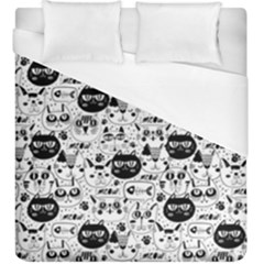 Cute Cat Faces Pattern Duvet Cover (king Size) by TastefulDesigns