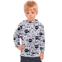 Cute Cat Faces Pattern Kids  Hooded Pullover by TastefulDesigns