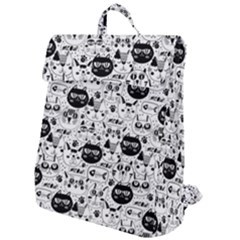 Cute Cat Faces Pattern Flap Top Backpack by TastefulDesigns