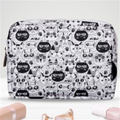 Cute Cat Faces Pattern Make Up Pouch (medium) by TastefulDesigns