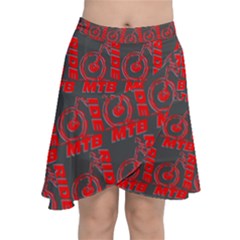 015 Mountain Bike - Mtb - Hardtail And Downhill Chiffon Wrap Front Skirt by DinzDas