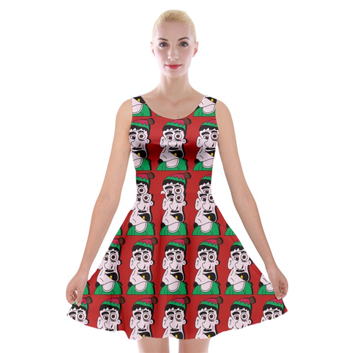 Village Dude - Hillbilly And Redneck - Trailer Park Boys Velvet Skater Dress