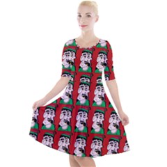 Village Dude - Hillbilly And Redneck - Trailer Park Boys Quarter Sleeve A-line Dress by DinzDas