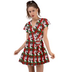 Village Dude - Hillbilly And Redneck - Trailer Park Boys Flutter Sleeve Wrap Dress by DinzDas