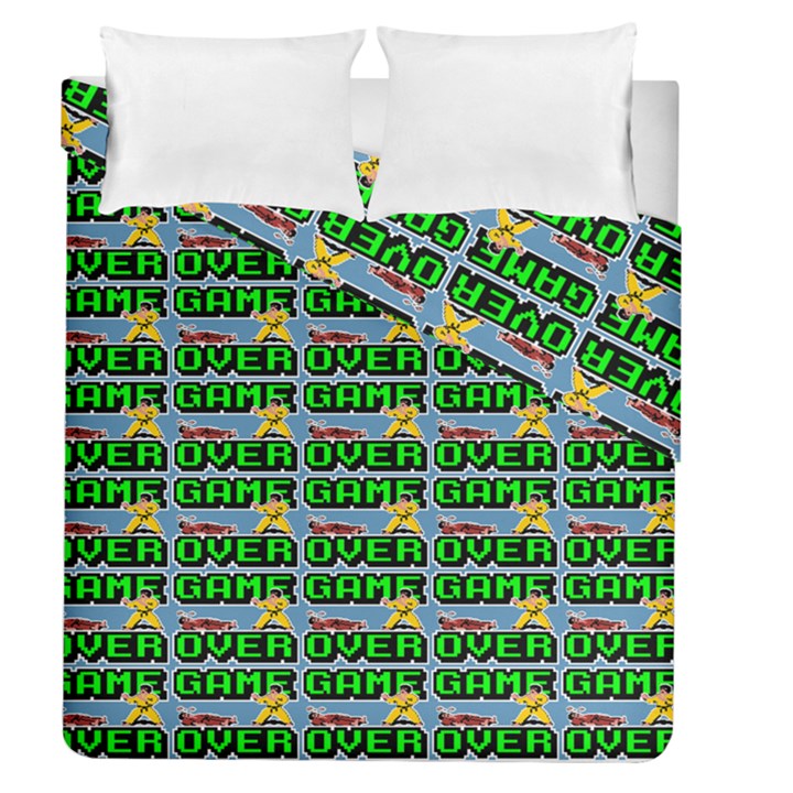 Game Over Karate And Gaming - Pixel Martial Arts Duvet Cover Double Side (Queen Size)