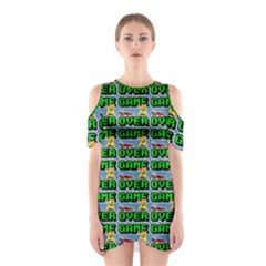 Game Over Karate And Gaming - Pixel Martial Arts Shoulder Cutout One Piece Dress by DinzDas