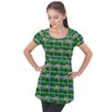 Game Over Karate And Gaming - Pixel Martial Arts Puff Sleeve Tunic Top View1