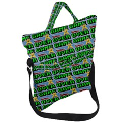 Game Over Karate And Gaming - Pixel Martial Arts Fold Over Handle Tote Bag by DinzDas