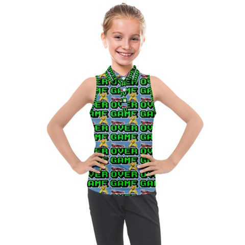 Game Over Karate And Gaming - Pixel Martial Arts Kids  Sleeveless Polo Tee by DinzDas