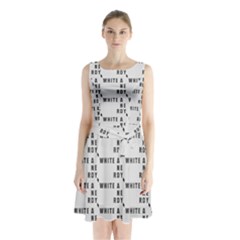 White And Nerdy - Computer Nerds And Geeks Sleeveless Waist Tie Chiffon Dress by DinzDas