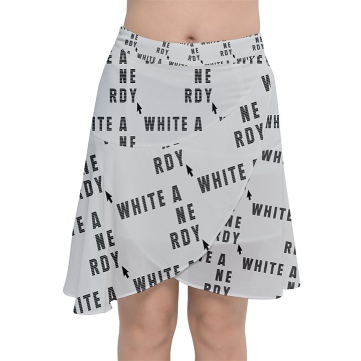 White And Nerdy - Computer Nerds And Geeks Chiffon Wrap Front Skirt