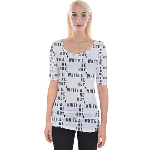 White And Nerdy - Computer Nerds And Geeks Wide Neckline Tee by DinzDas