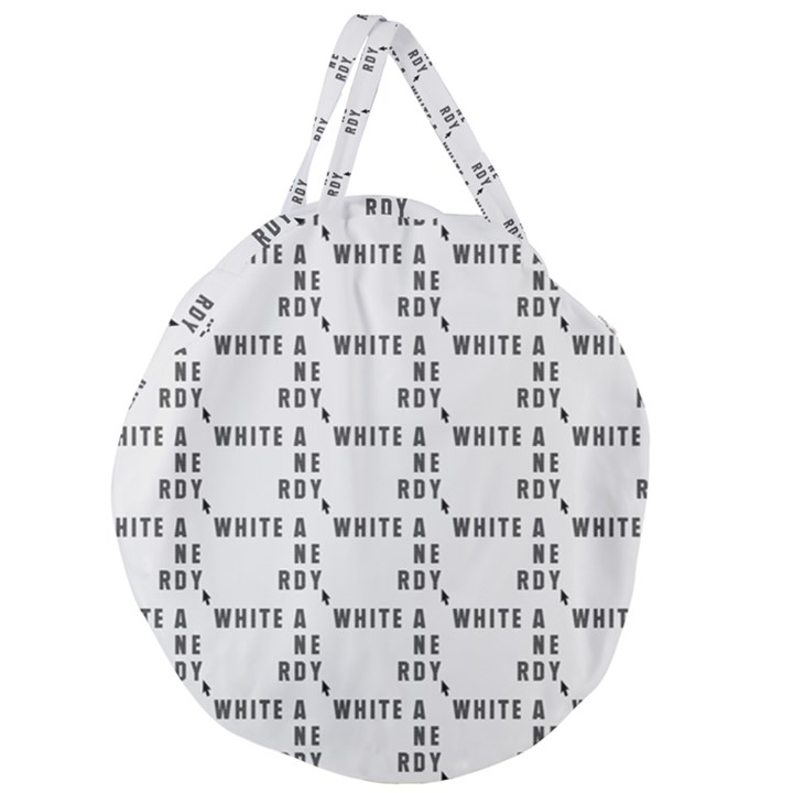 White And Nerdy - Computer Nerds And Geeks Giant Round Zipper Tote