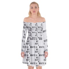 White And Nerdy - Computer Nerds And Geeks Off Shoulder Skater Dress by DinzDas