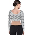 White And Nerdy - Computer Nerds And Geeks Velvet Long Sleeve Crop Top View2