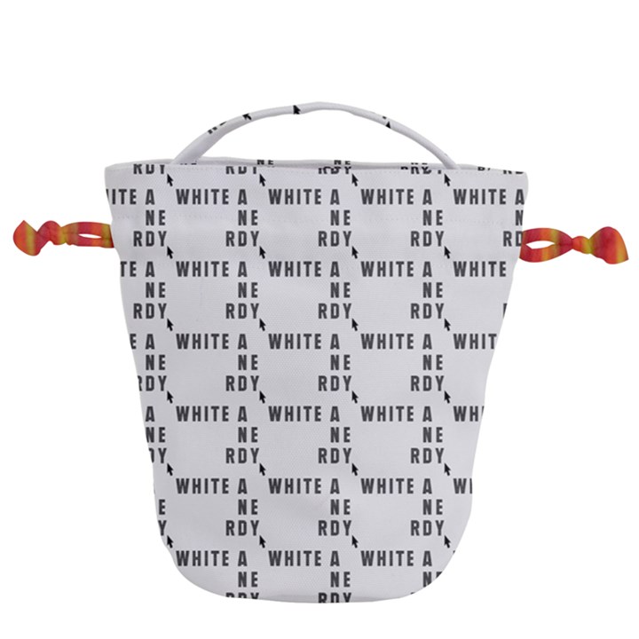 White And Nerdy - Computer Nerds And Geeks Drawstring Bucket Bag