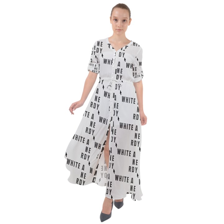 White And Nerdy - Computer Nerds And Geeks Waist Tie Boho Maxi Dress