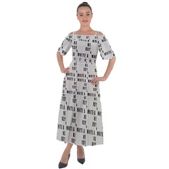 White And Nerdy - Computer Nerds And Geeks Shoulder Straps Boho Maxi Dress  by DinzDas