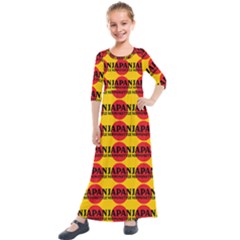 Japan Nippon Style - Japan Sun Kids  Quarter Sleeve Maxi Dress by DinzDas