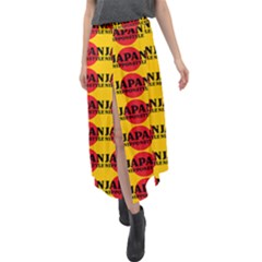 Japan Nippon Style - Japan Sun Velour Split Maxi Skirt by DinzDas