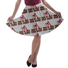 From My Dead Cold Hands - Zombie And Horror A-line Skater Skirt by DinzDas