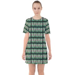 Beverage Cans - Beer Lemonade Drink Sixties Short Sleeve Mini Dress by DinzDas