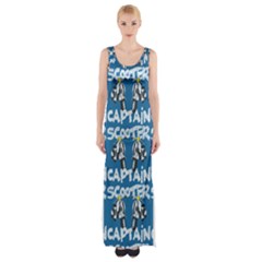 Scooter Captain - Moped And Scooter Riding Thigh Split Maxi Dress by DinzDas