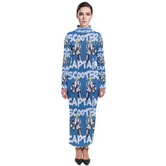 Scooter Captain - Moped And Scooter Riding Turtleneck Maxi Dress by DinzDas