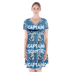 Scooter Captain - Moped And Scooter Riding Short Sleeve V-neck Flare Dress by DinzDas