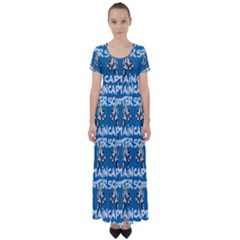 Scooter Captain - Moped And Scooter Riding High Waist Short Sleeve Maxi Dress by DinzDas