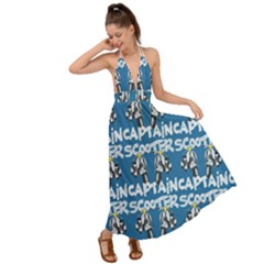 Scooter Captain - Moped And Scooter Riding Backless Maxi Beach Dress by DinzDas