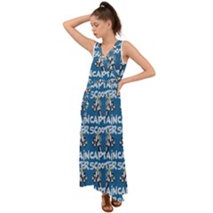 Scooter Captain - Moped And Scooter Riding V-neck Chiffon Maxi Dress by DinzDas