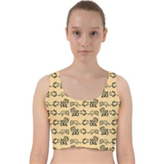 Inka Cultur Animal - Animals And Occult Religion Velvet Racer Back Crop Top by DinzDas