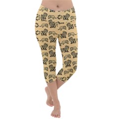 Inka Cultur Animal - Animals And Occult Religion Lightweight Velour Capri Yoga Leggings by DinzDas